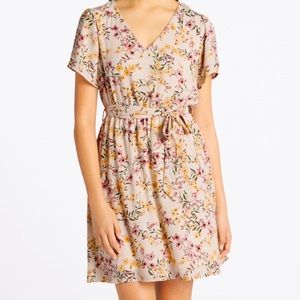 Kaileigh Iris Floral Tie Front Dress (Size L)